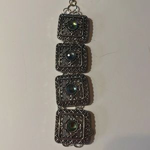 Square Light Blue Crystals Dressy Casual Bracelet